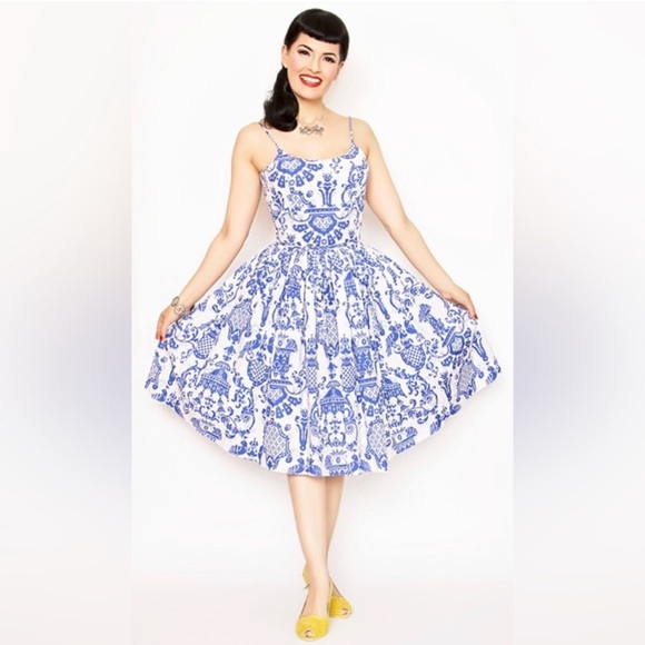 Bernie Dexter Dresses & Skirts - Bernie Dexter Chelsea Damask High Tea Pinup Swing Cocktail Dress